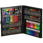 Set de pictura si desen pentru copii, 168 de piese, trusa plastic