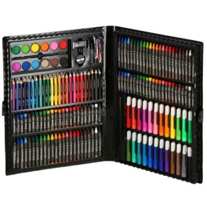 Set de pictura si desen pentru copii, 168 de piese, trusa plastic