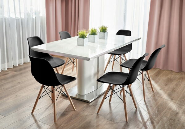 (DL) Scaun dining Eva pentru bucatarie, 46x52x81cm, negru - Image 8