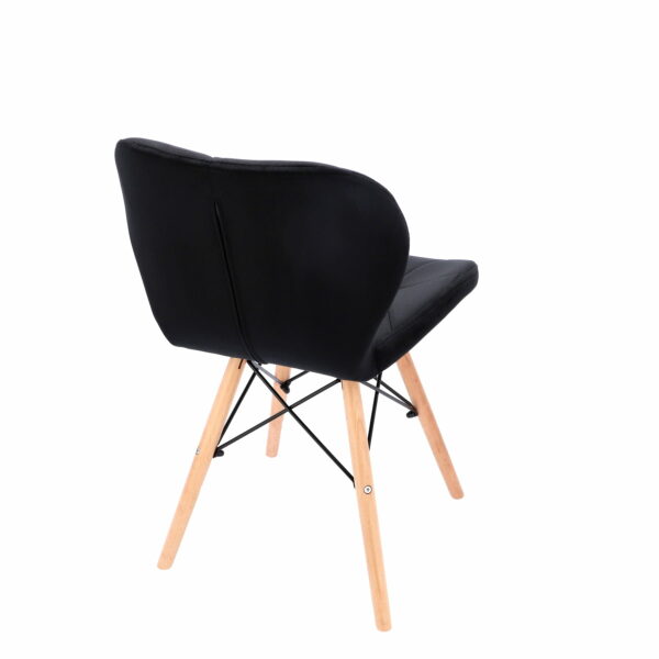 (DL) Scaun dining Velvet pentru bucatarie tapitat cu catifea, 46x50x73cm, negru - Image 5