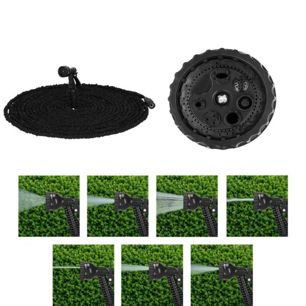 Furtun extensibil pentru udat gradina, cu pistol stropire, 20-60 metri, negru - Image 7