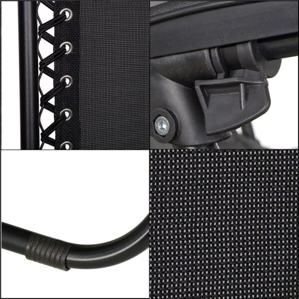 Sezlong pliabil SERSIMO GC3, Relax Zero Gravity cu parasolar, 175cm, negru - Image 8