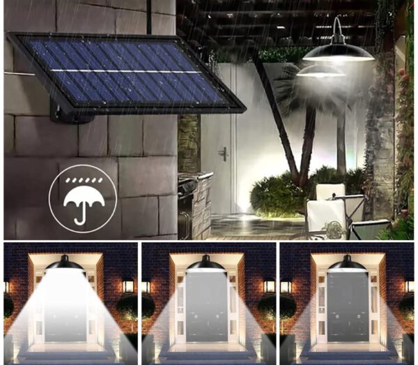 Lampa solara tip pendul, panou solar independent cu cablu de 3 metri, cu telecomanda - Image 6