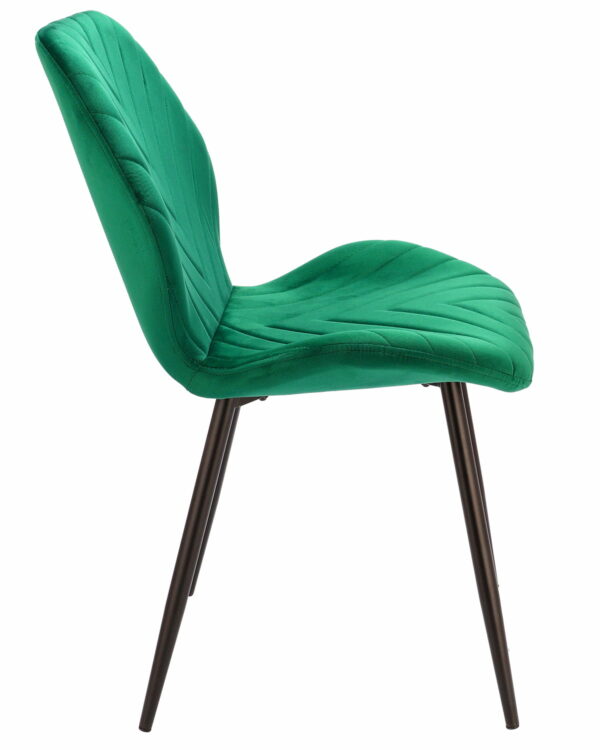 (DL) Scaun dining Milare pentru bucatarie tapitat cu catifea, 80x58x87cm, verde - Image 6