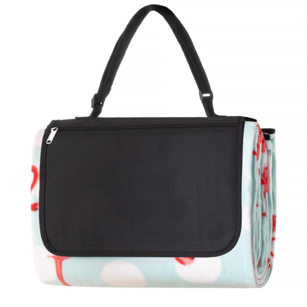 Patura pentru picnic sau plaja, cu folie izolatoare si maner, 130x170cm, flamingo - Image 7