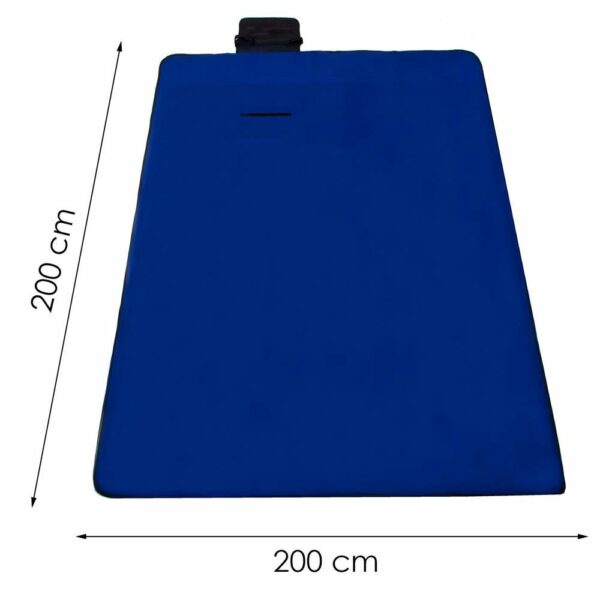 Piknik vagy strandtakaró, szigetelő fóliával és fogantyúval, 200x200cm, kobaltkék - Image 8