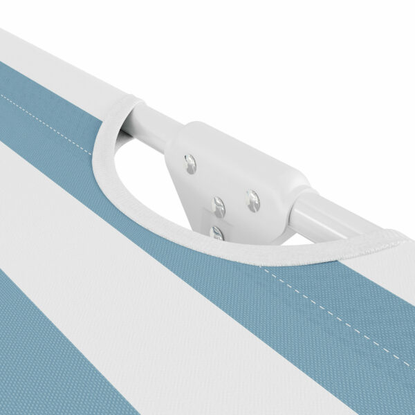 Sezlong pliant Sersimo, 186 x 56 cm, pentru plaja sau gradina, alb albastru, capacitate 110kg - Image 8