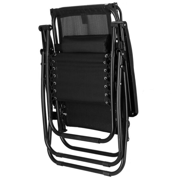 Sezlong pliabil SERSIMO GC3, Relax Zero Gravity cu parasolar, 175cm, negru - Image 10