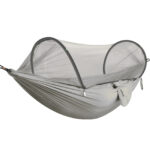 Sersimo dupla függőágy ejtőernyős anyagból 140x260cm, szúnyoghálóval, szürke
