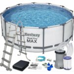 Piscina cadru metalic Bestway, 366x122cm, 10.250 litri, cu pompa de filtrare, scara si prelata