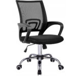 Scaun de birou ergonomic, cu brate, tesatura mesh, 120kg, negru