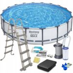 Piscina cadru metalic Bestway, 549x122cm, 23.000 litri, cu pompa de filtrare, scara si prelata