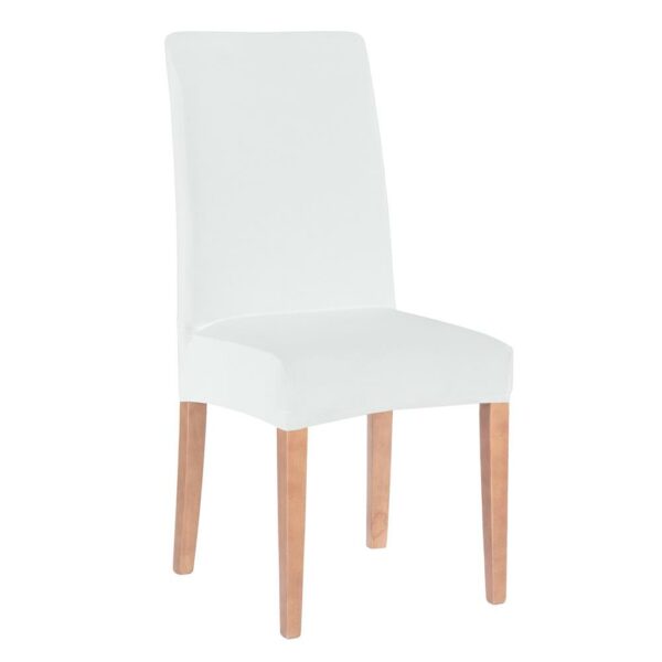 Univerzális székhuzat, univerzális méret, poliészter és spandex, 45 x 60 cm, fehér
