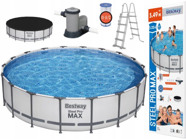 Piscina cadru metalic Bestway, 549x122cm, 23.000 litri, cu pompa de filtrare, scara si prelata - Image 10