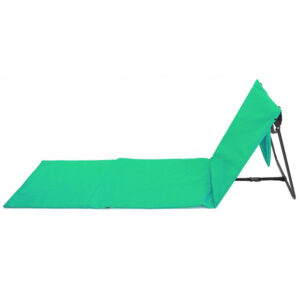 Sezlong de plaja pliabil, spatar cu cadru metalic, reglabil, 150x47x48 cm, verde