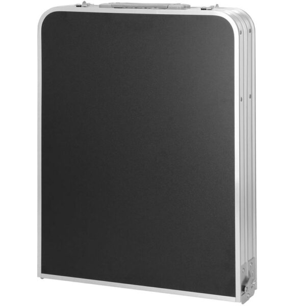 Masa camping pliabila cu spatiu depzoitare si cadru din aluminiu, blat MDF, 120x47x62/71cm, gri - Image 11
