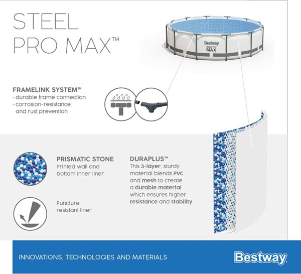 Piscina cadru metalic Bestway, 427x84 cm, 10.200 litri, cu pompa de filtrare - Image 11