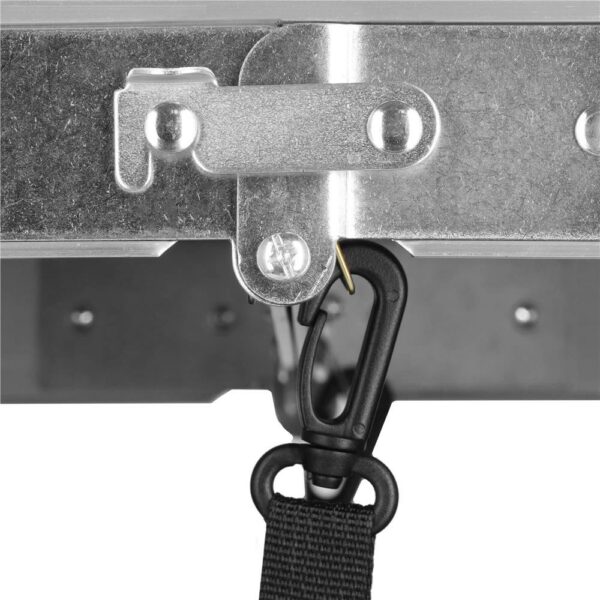 Masa camping pliabila cu spatiu depzoitare si cadru din aluminiu, blat MDF, 120x47x62/71cm, gri - Image 13