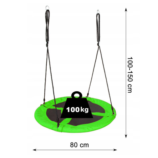 Sersimo GO-L70D4A fészekhinta, 80 cm, 100 kg, zöld - Image 3