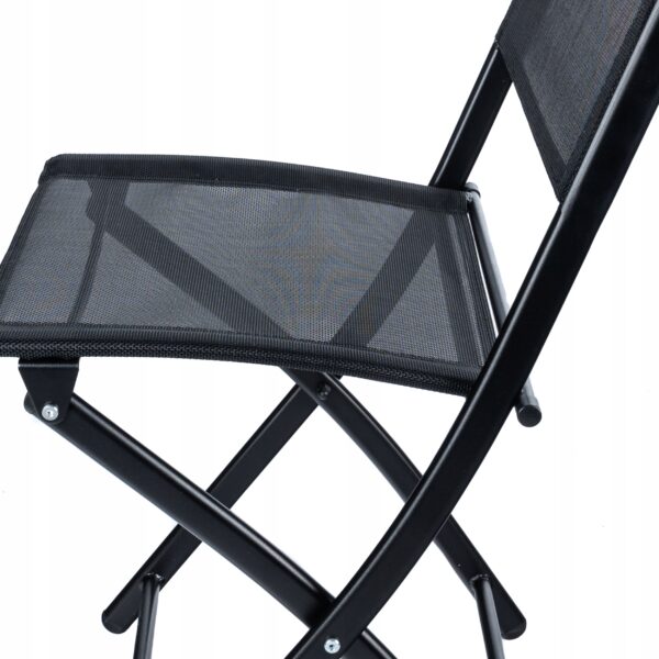 Set mobilier gradina Sersimo Oneiro, 2 scaune pliabile, 1 masa, negru - Image 13