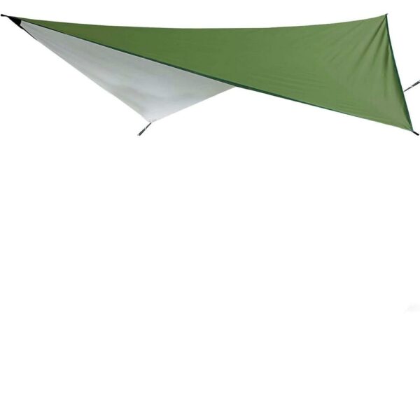 Hamac dublu din material parasuta 140x260cm, cu plasa de tantari si baldachin impermeabil, 200kg, verde - Image 13