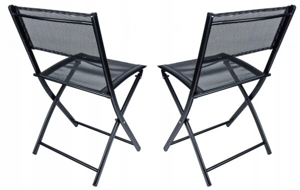 Set mobilier gradina Sersimo Oneiro, 2 scaune pliabile, 1 masa, negru - Image 18