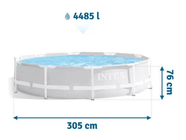 Piscina cadru metalic Intex Prism Frame, 305x76 cm, 4.500 litri - Image 6