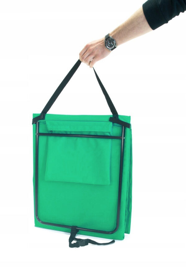 Sezlong de plaja pliabil, spatar cu cadru metalic, reglabil, 150x47x48 cm, verde - Image 3