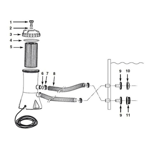 Pompa filtrare apa Intex 28604, 220-240 V, 32 mm, 2.006 lh debit apa, filtru tip A - Image 3