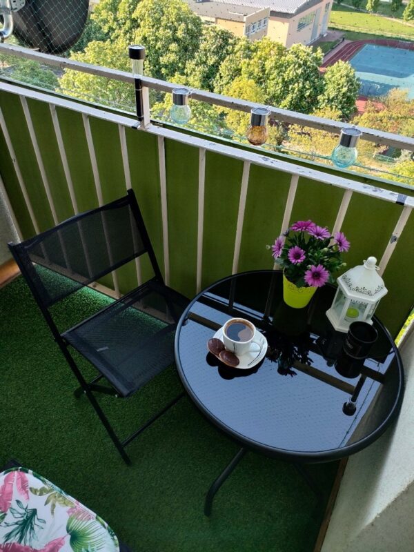 Set mobilier gradina Sersimo Oneiro, 2 scaune pliabile, 1 masa, negru - Image 3