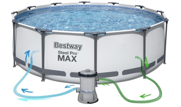 Piscina cadru metalic Bestway, 366x100cm, 9.150 litri, cu pompa de filtrare si scara - Image 4