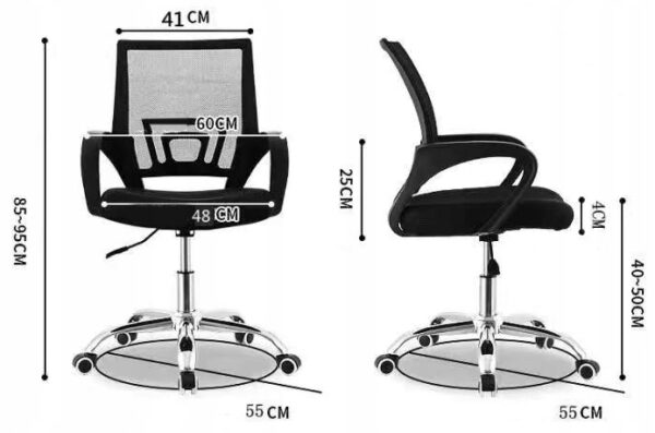 Scaun de birou ergonomic, cu brate, tesatura mesh, 120kg, negru - Image 5