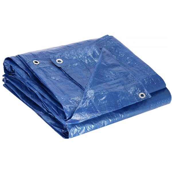 Laminált vízálló polietilén ponyva, 60g/m2, 4x7m, kék - Image 4