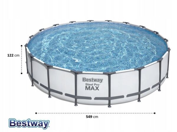 Piscina cadru metalic Bestway, 549x122cm, 23.000 litri, cu pompa de filtrare, scara si prelata - Image 5