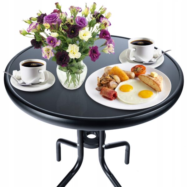 Set mobilier gradina Sersimo Oneiro, 2 scaune pliabile, 1 masa, negru - Image 6