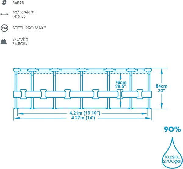 Piscina cadru metalic Bestway, 427x84 cm, 10.200 litri, cu pompa de filtrare - Image 5