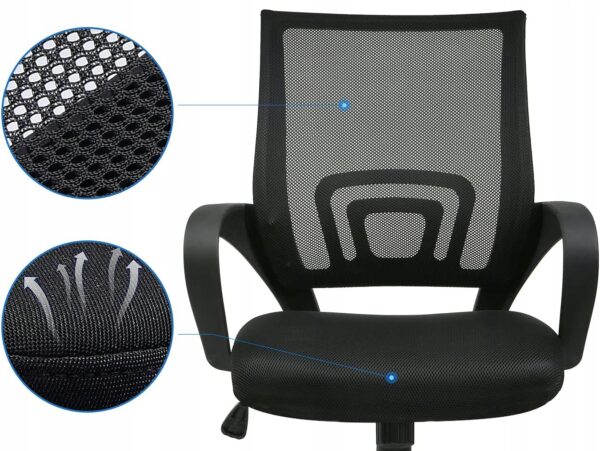 Scaun de birou ergonomic, cu brate, tesatura mesh, 120kg, negru - Image 8