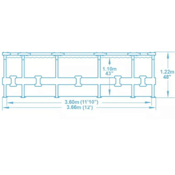 Piscina cadru metalic Bestway, 366x122cm, 10.250 litri, cu pompa de filtrare, scara si prelata - Image 10
