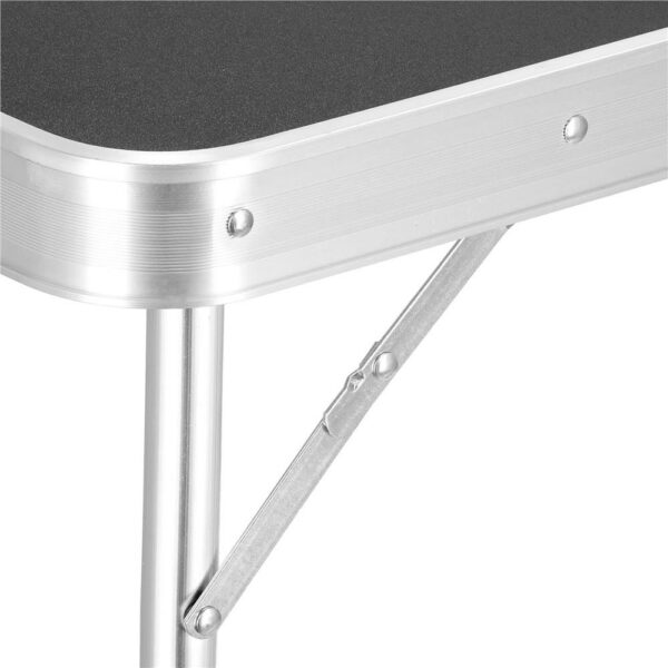Masa camping pliabila cu spatiu depzoitare si cadru din aluminiu, blat MDF, 120x47x62/71cm, gri - Image 8