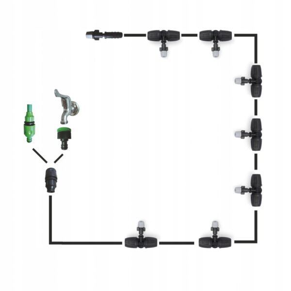 Furtun irigare terasa tip perdea cu vapori, instalatie modulara, 10 metri - Image 6