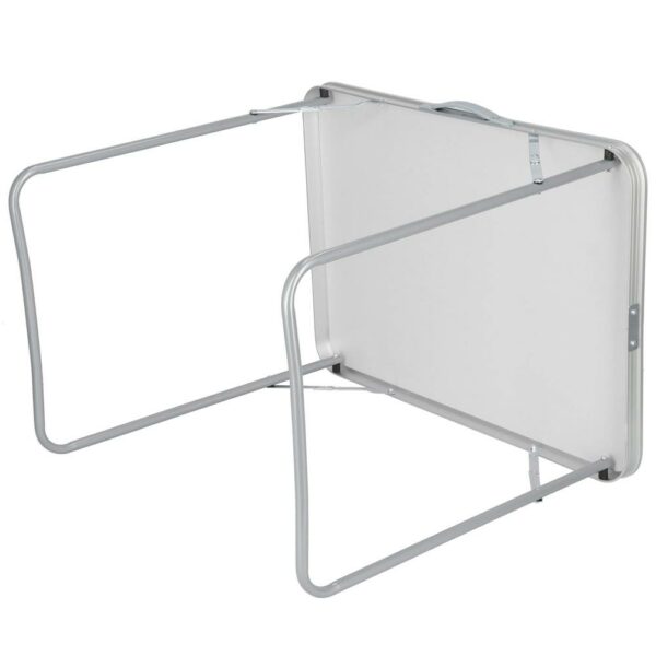 Masa camping pliabila cu cadru din aluminiu, blat MDF, 70x50x60cm, maro - Image 8