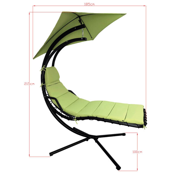 Leagan balansoar pentru gradina sau balcon, Bora Bora, 190x100x220 cm, verde - Image 9