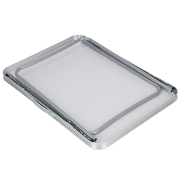 Masa camping pliabila cu cadru din aluminiu, blat MDF, 70x50x60cm, maro - Image 9