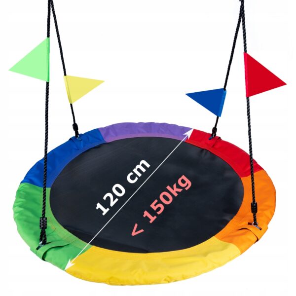 Leagan tip cuib reglabil pe inaltime, 120cm, 150kg, multicolor - Image 10
