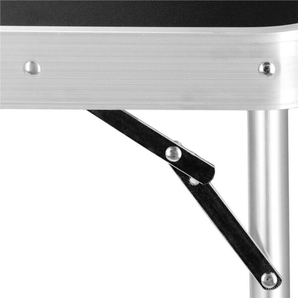 Masa camping pliabila cu spatiu depzoitare si cadru din aluminiu, blat MDF, 120x47x62/71cm, gri - Image 9