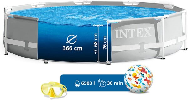 Piscina cadru metalic Intex Prism Frame, 366x76 cm, 6.500 litri - Image 5