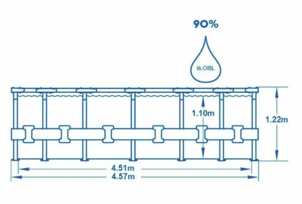Piscina cadru metalic Bestway, 457x122cm, 16.000 litri, cu pompa de filtrare, scara si prelata - Image 13
