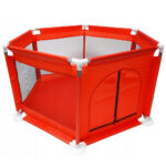 ÚJRANYÚJTOTT: Gyerek vagy baba járóka, textil anyagból, piros, 130x60cm