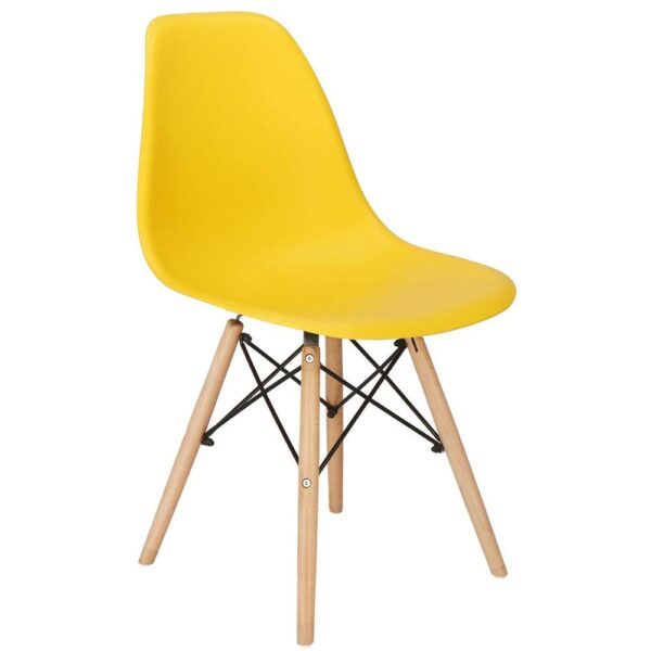 Set 4 scaune dining Scandinav pentru bucatarie, 38x42x82cm, galben - Image 2