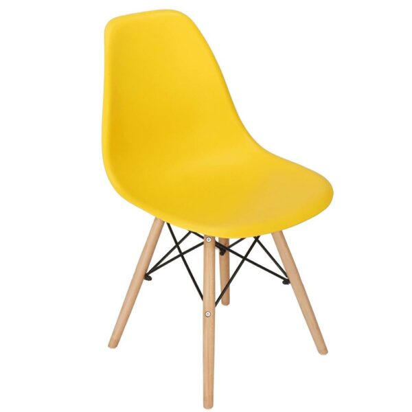 Set 4 scaune dining Scandinav pentru bucatarie, 38x42x82cm, galben - Image 10